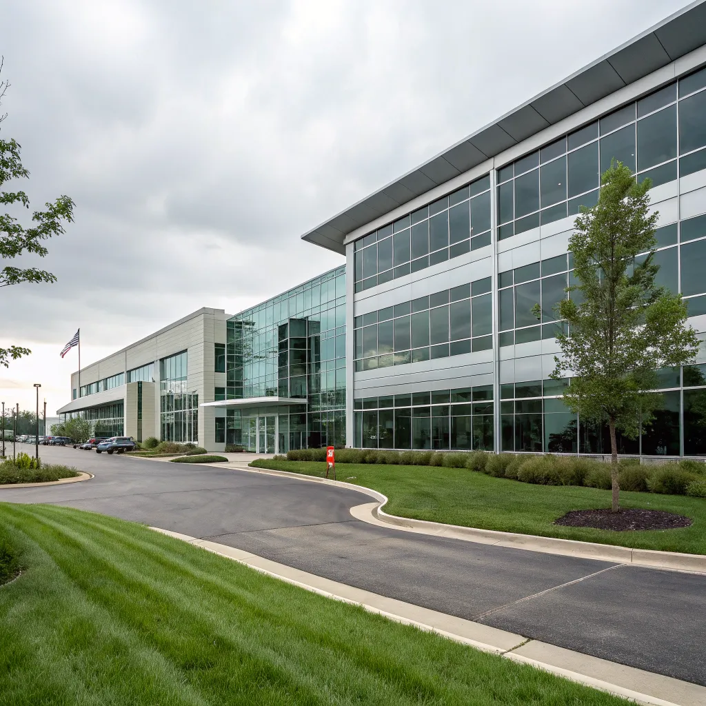 Exterior view of a corporate office building