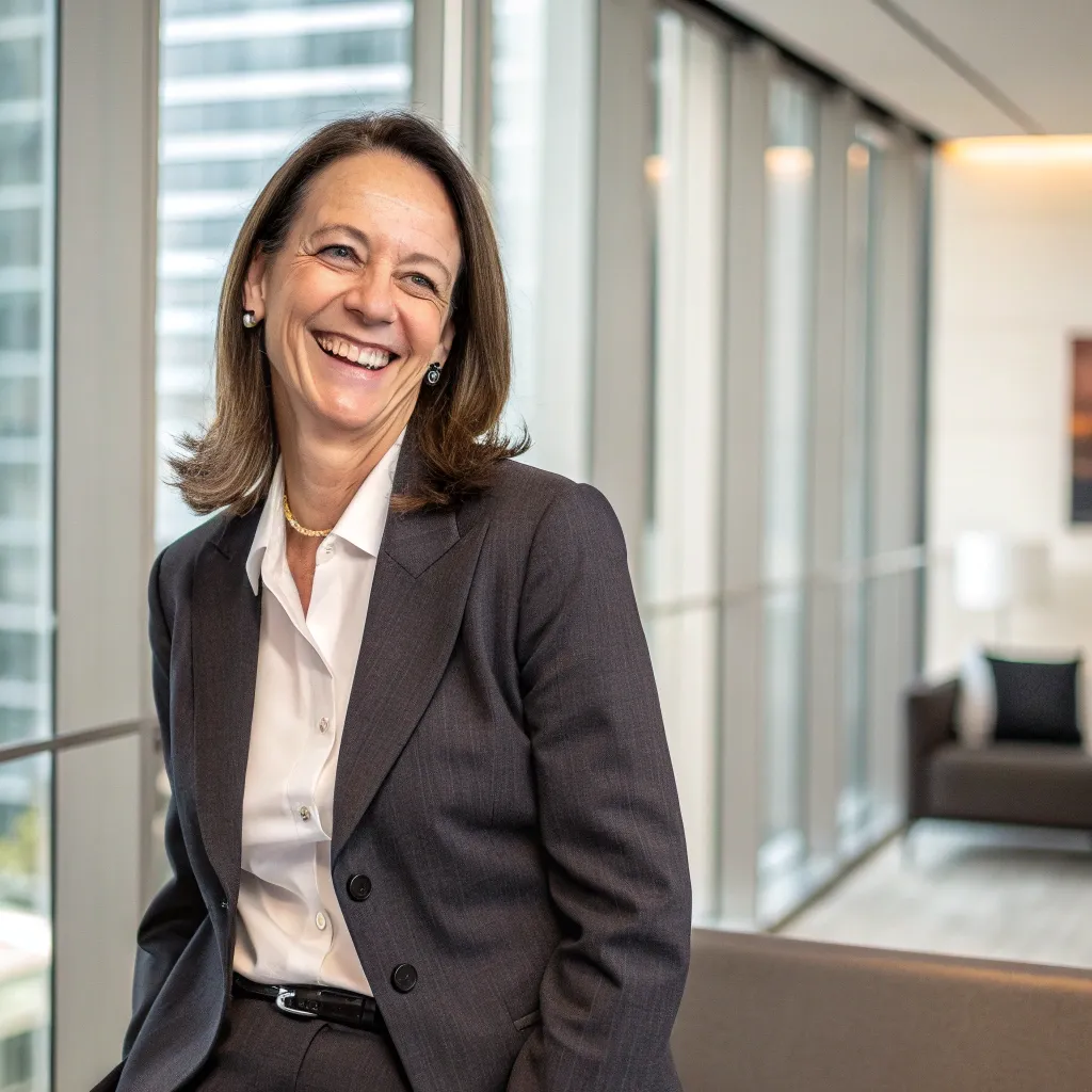 Portrait of Jane Smith smiling in a business setting